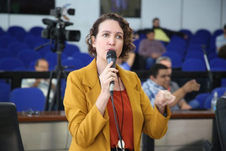 Vereadora Fernanda Garcia discursa no plenário da Câmara Municipal de Sorocaba